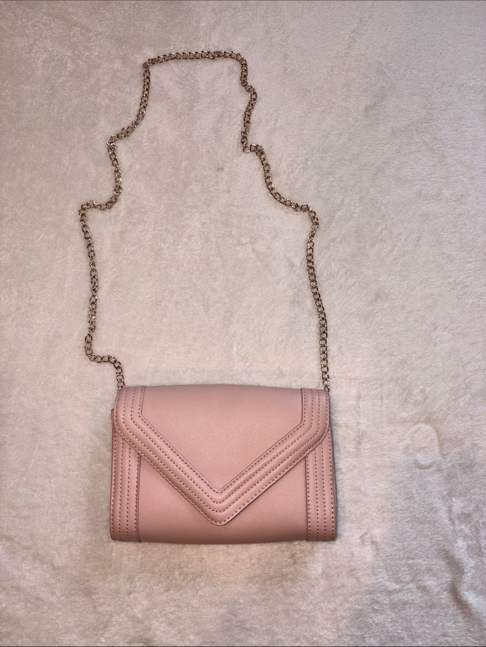 Aldo Dusty Pink Envelope Crossbody with Gold Chain Strap